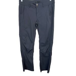 Prana Pants WOMENS 10 Dark Gray Active hiking Convertable snap cargo pockets